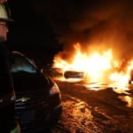 Haunting Images Show Blazing 40-Car Fire At Night