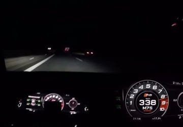 Supercharged Audi R8 Hits 210 MPH During Nighttime Autobahn Run