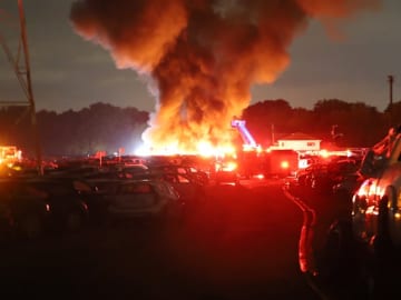 About 40 cars destroyed in Indianapolis auction lot fire